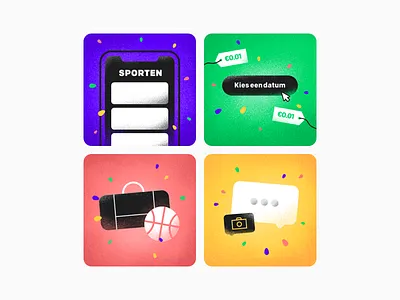 Some fun illo's. affinity flat illustration noise sports texture vector