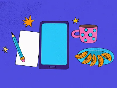 Coffee & My beloved phone artwork character design design digitalillustration drawing flat flat illustration illustration ui vector