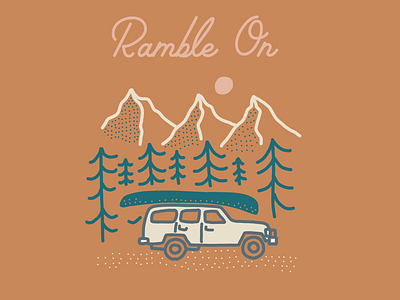 Ramble On (roadtrip illustration) camping forest hiking idaho illustration line art mountains nature roadtrip traveling utah washington