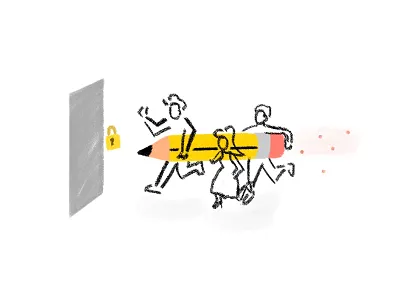 Productivity Breach! abstract adobe adobe photoshop sketch adobe sketch app brushes character concept design gouche idea illustration illustrations minimal mobile pencil productivity team teamwork work