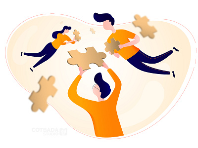 Teamwork Illustration animation app branding design flat flat illustration ui ux vector