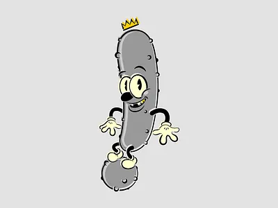 Pickles black and white cartoon cucumber illustration spray stencil street art toons vector veggie