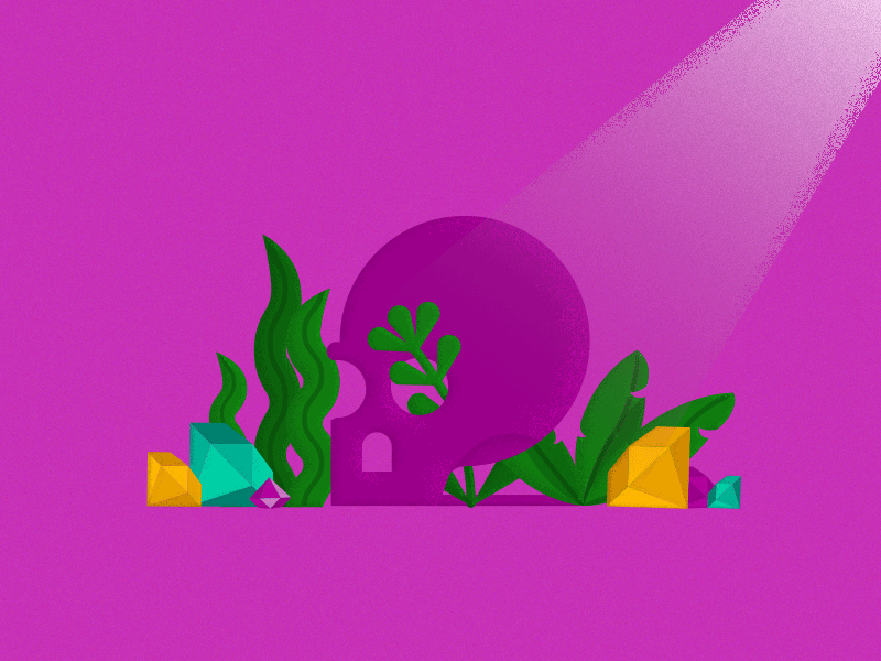 Hidden gem after effects animation gem light skull treasure