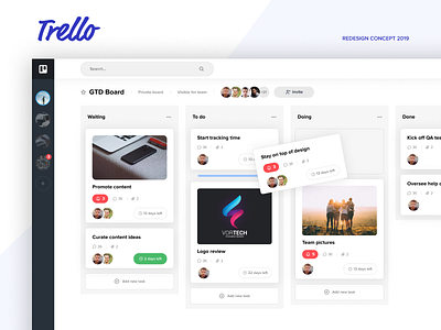 Trello Atlassian - Redesign Concept app atlassian blue board dashboard design figma kanban trello ui ui design web webapp