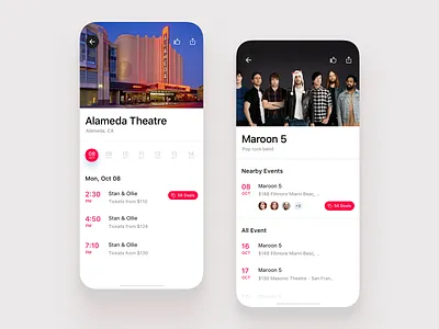 Event App - iPhone app application calendar date design event events app friends ios mobile music musician nearby sell share ticket time ui ux venue