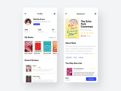 Daily UI 6 - User Profile app design bookstore dailyui dailyui006 profile reading app ui ui ux userprofile