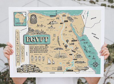 Egypt Travel Poster egypt illustration map poster travel