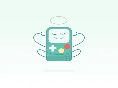 Meditating Chatbot beemo character character design character illustration chat chatbot design flat gameboy green illustration illustrator light vector