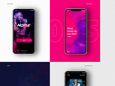 The Noise Music App android animation application gradient interaction interface ios material motion music ui uiux