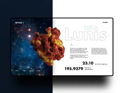 Space X Travel concept. Choose a planet to travel to. banner header planet space ui ux webdesign