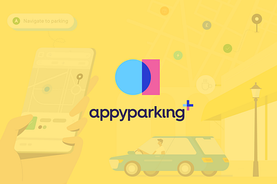 AppyParking+ (Brand) app branding design graphic design guidelines icon logo typography vector visual identity yellow