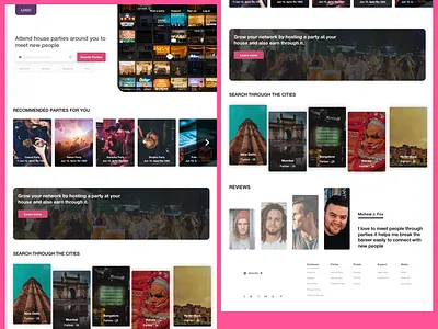 House party ( Landing page ) branding clean color design sketchapp typography ui ui ux website