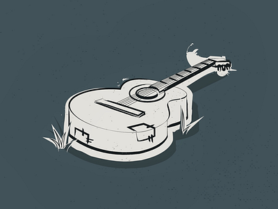 Guitar badge beach design guitar icon music retro simple vector