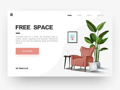 free space design home house illustration northern europe plant rabbit sofa