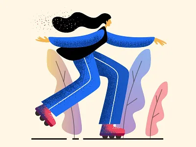 roller skates design flat illustration