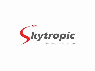 Skytropic airplane airplane charter design icon illustration logo private airplane private jet transport travel typography vector