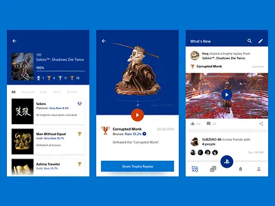 PSN App - Trophy Concept game ui mobile app playstation psn trophy ui user interface video game