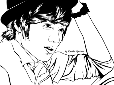 Lee Min Ho - Line Art adobe photoshop art black graphic design illustrator lee min ho line art vector white