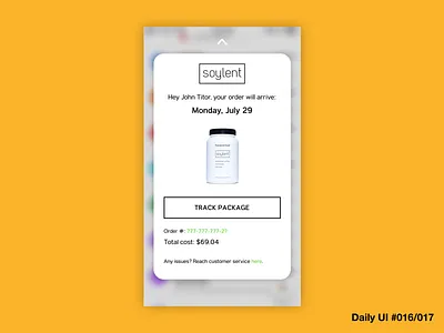 Email Receipt + Popover UI Concept app dailyui design email receipt iphone popover popup ui
