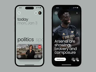 News color design insta interaction ios mobile motion news sport ui ux