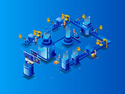 Server Industry Fabrica 01 01 automatic business character fabric design factory flat design home page illustrate illustration infographic isometric landing page machine stationery statistics tecnology web design workshop