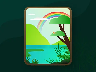 Landscape in portrait orientation branding design illustration vector visual design