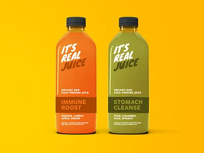It's Real Juice! brand branding clean food food and drink idenity juice juices logo minimal mockup type