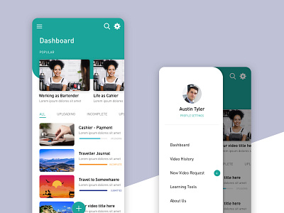 Video App app application clean clean ui mobile mobile ui user interface ux video