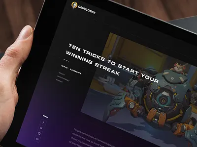Omnicoach - article page futuristic hellowiktor layout modern omnicoach overwatch ui ux
