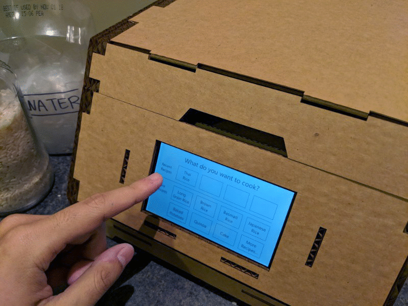Rice Cooker Hardware/Software Interaction Prototype cardboard hardware kitchen prototype prototyping rice cooker