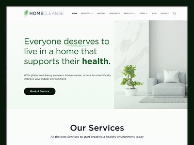 Healthy Home Landing Page app branding clean design healthy home home service illustration landing page logo mobile app typography ui ux vector web design webpage website