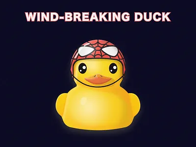 WIND-BREAKING DUCK 2019 breaking color duck illustration sketch spider man toy ui wind yellow