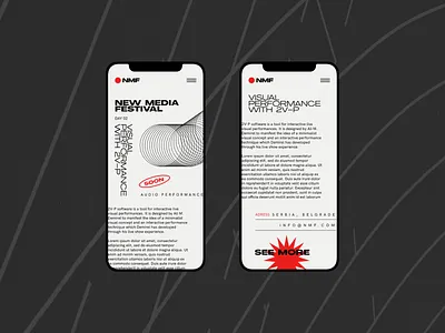 NMF - Mobile article brutalist clean clear design component ui design desktop grid information interface minimal minimalism mobile promo page typography ui website