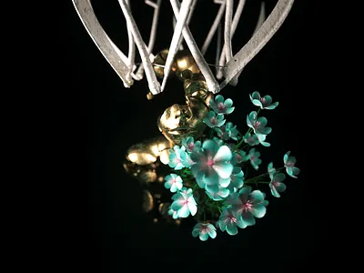 Erode 3d art design earth erode flowers human illustration knife nature sad space