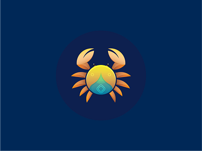 CRAB design illustration logo minimalist seafood vector