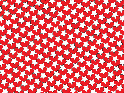 Hearts & Stars focus heart pattern red star