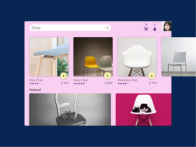 Buy Furniture Here brand chair clean design ecommerce figma figmadesign furniture interior design minimal minimalism web