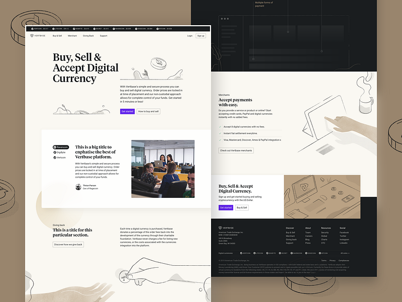 Vertbase Landing Page crypto hero illustration landing page significa webdesign website