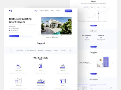 Real Estate brand branding clean minimal design flat home house icon design illustration landing page logo real estate website realestate type typography ui webpage website website concept website design