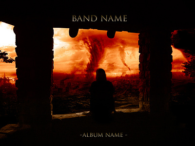 Waiting peacefully for the end... album art album artwork album cover album cover design apocalypse apocalyptic band band cover boza design design digital art disaster fire girl girl looking josip markovic photo manipulation photo retouch photography tornado