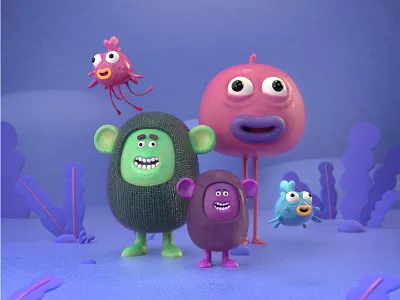 Weird Friends character cinema4d design octane