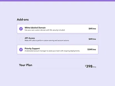 Dynamic Checkboxes (HTML/CSS/JS) checkbox css css3 form html js minimal payment pricing tutorial