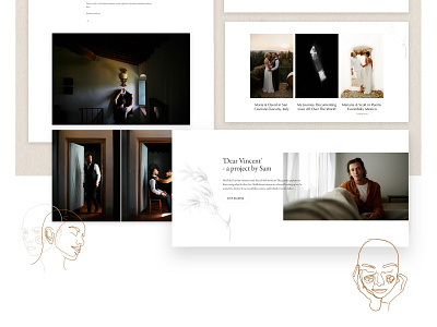 Dear Vincent Wedding Photography Website design illustration web design webflow