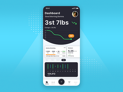 Weight loss tracker app app app design application blue concept creative design fitness fitness app ui ux weight loss
