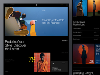 Outlaw Landing Page apparel clothing dark dark mode design ecommerce exploration fashion landing page streetwear ui ui design ux ux design web web design website website design