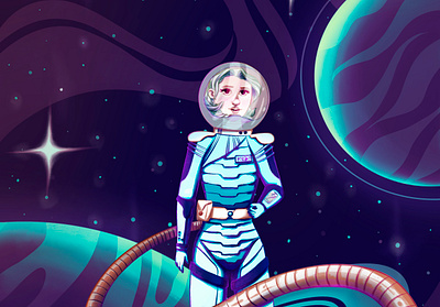 Space adventure adventure astronaut character characterdesign design digital illustration digital painting illustration procreate space stars