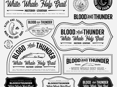 Blood & Thunder Badge Exploration animal badge badge design badge hunting badge logo badgedesign branding branding design design graphic design identity identity design lettering logo logo design mastodon type typography vector whale