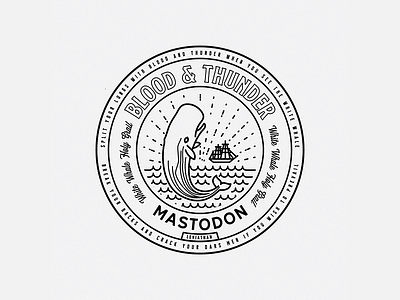 Blood & Thunder Badge Exploration animal badge badge design badge hunting badge logo badgedesign branding branding design design graphic design identity identity design lettering logo logo design mastodon type typography vector whale