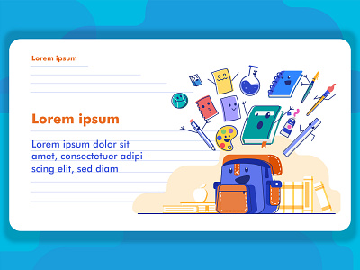 Back To School back to school bag banner book store books landing page student teachers ui ux