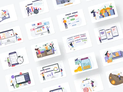 Huge Illustration Pack & Creator ( 300+ Illustrations) adobe xd business crypto ecommerce empty states errors figma files illustrations illustrator mobile money pack scenes sketch startup svg ui templates vector web